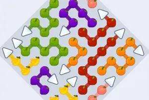 フルーツを外に出す矢印パズル【アローソーティング（Arrow Sorting）】