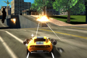 スタントカーで街破壊ゲーム BURNIN RUBBER CRASH N BURN