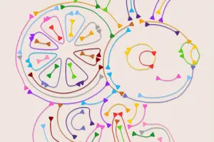 絡まったロープを回収するパズルゲーム【カラーラインブラスト・アロー】