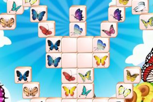 やさしい難易度の上海パズルゲーム Jolly Jong Butterfly