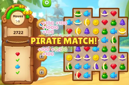 パイレーツストーリーマッチのゲーム画面