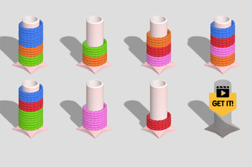 ロープ カラーソート3Dのプレイ画像