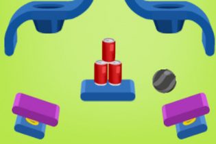 鉄球で空き缶を破壊するミニゲーム Rope Slash 2