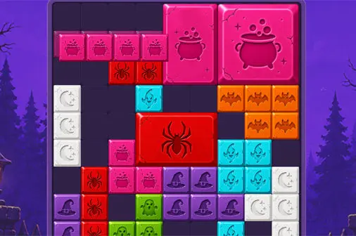 スプーキーブロックブラストのゲーム画面