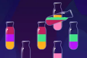 色水を移し替える試験管パズル【ウォーターソート】